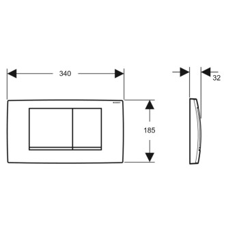 Poga iebūvējamam rāmim Geberit Twinline30 Matēts Hroms 115.899.JQ.1
