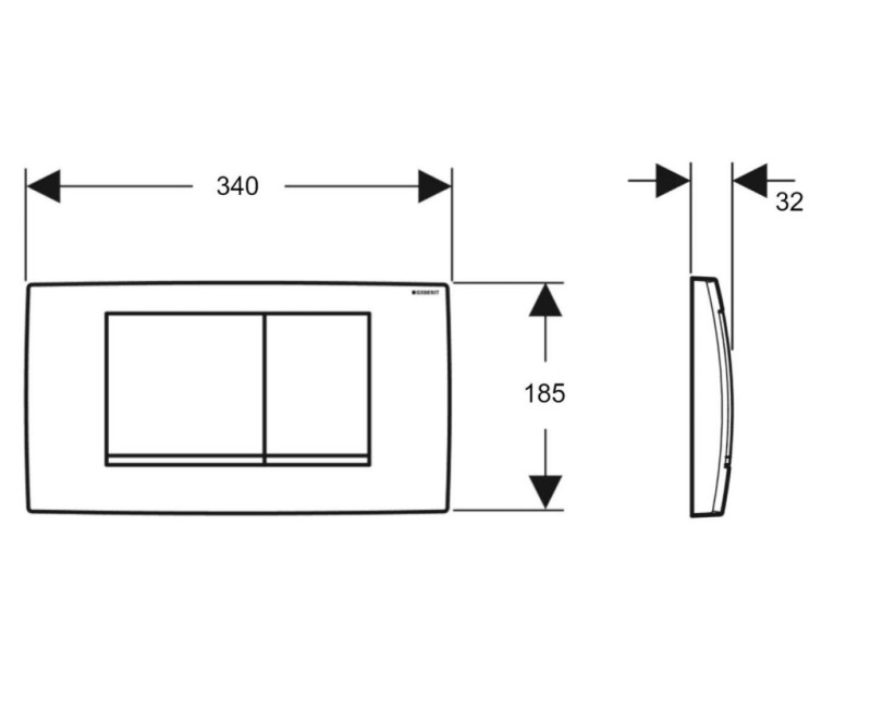 Кнопка для рамы Geberit Twinline30 белая 115.899.KJ.1