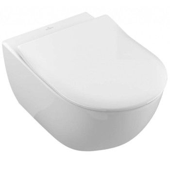 Tualetes poda komplekts Kielle Genesis rāmis ar Villeroy & Boch Subway podu, SoftClose vāku, ar Melnu Gemini II pogu 11AK5105