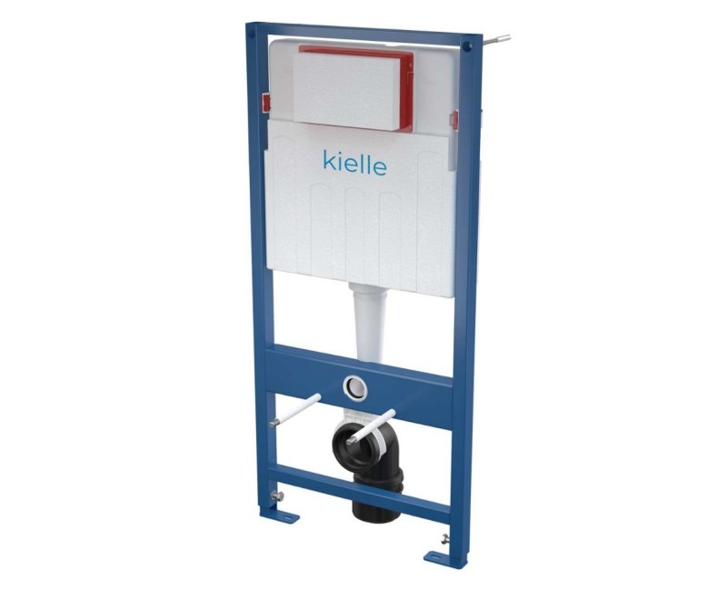 Tualetes poda komplekts Kielle Genesis rāmis ar Villeroy & Boch Subway podu, SoftClose vāku, ar Melnu Gemini II pogu 11AK5105