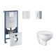 Tualetes poda komplekts Grohe Rapid SLX rāmis, Triple Vortex Rimless pods, Hromēta Skate Cosmopolitan poga un Soft Close vāku Tualetes poda komplekts Grohe Rapid SLX rāmis, Triple Vortex Rimless pods, Hromēta Skate Cosmopolitan poga un Soft Close vāku