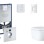 Комплект для унитаза Grohe Rapid SLX, унитаз Euro Ceramic Triple Vortex, кнопка White Skate Cosmopolitan и крышка Soft Close