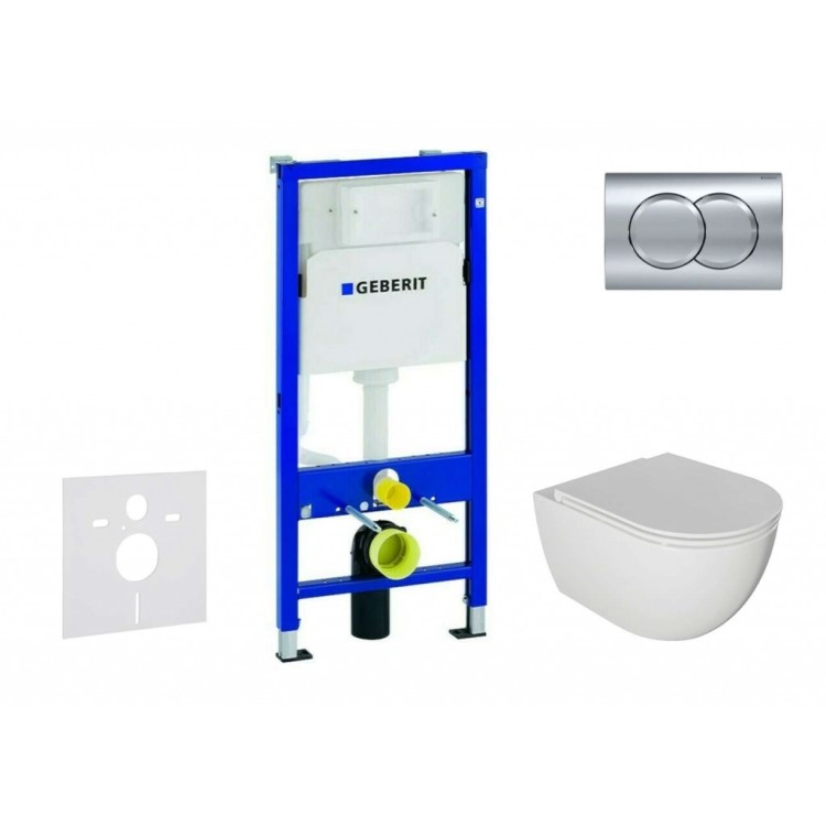 Комплект для унитаза Duofix с рамой и Rimfree унитазом Oudee с крышкой SoftClose, кнопка Delta01 Chrome Комплект для унитаза Duofix с рамой и Rimfree унитазом Oudee с крышкой SoftClose, кнопка Delta01 Chrome