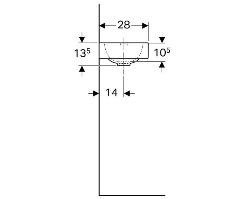 Раковина для ванной Geberit iCon с KeraTect 38x28 см, белая 124736600