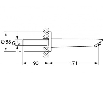 Смеситель для ванны Grohe BauCosmopolitan StarLight®хромированная отделка 13255001