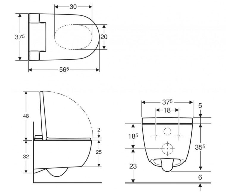 Подвесной унитаз с функцией биде GEBERIT AquaClean Alba KeraTect с крышкой SoftClose