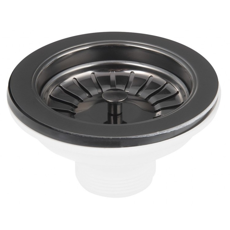 Izplūde izlietnei Bruckner 6/4", nerūsējošais tērauds/melns metāls 155.121.6 Izplūde izlietnei Bruckner 6/4", nerūsējošais tērauds/melns metāls 155.121.6