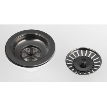 Izplūde izlietnei Bruckner 6/4", nerūsējošais tērauds/melns metāls 155.121.6