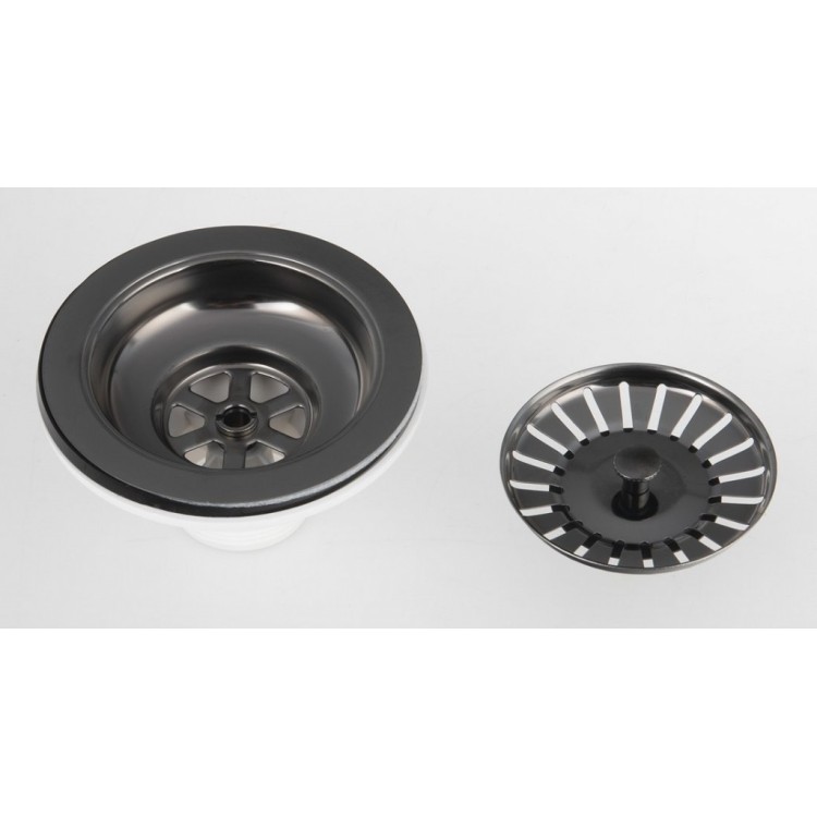 Izplūde izlietnei Bruckner 6/4", nerūsējošais tērauds/melns metāls 155.121.6 Izplūde izlietnei Bruckner 6/4", nerūsējošais tērauds/melns metāls 155.121.6