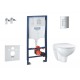 Tualetes poda komplekts Grohe Solido rāmis, Euro Ceramic Rimless pods, Hromēta poga un Soft Close vāku Tualetes poda komplekts Grohe Solido rāmis, Euro Ceramic Rimless pods, Hromēta poga un Soft Close vāku