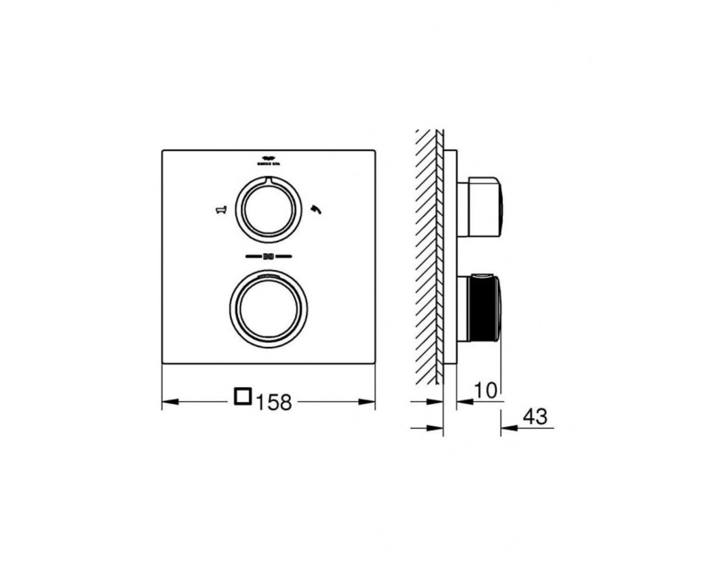 Dušas maisītājs Grohe Allure iebūvējams ar termostatu, grafīts  19446AL2