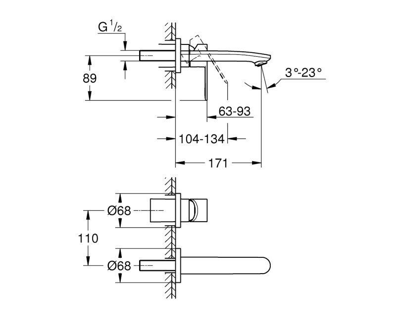 Grohe Eurostyle Cosmopolitan S-Sizeсмеситель для раковины, хром 19571002