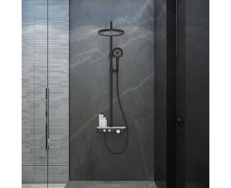 Душевая система Kielle Oudee с термостатом, 3 струи Черный/Белый 20602004