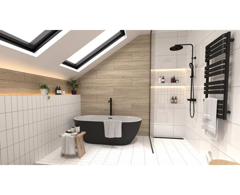 Душевая система Kielle Oudee с термостатом, 3 струи Черный Матовый 20602014