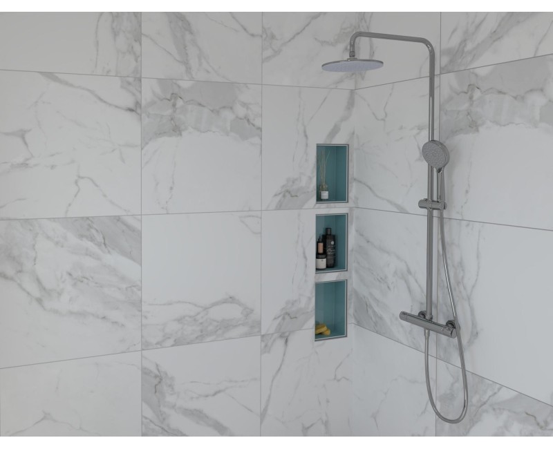 Dušas sistēma Kielle Oudee ar termostatu, 3 strūklas Hromēts 20602020