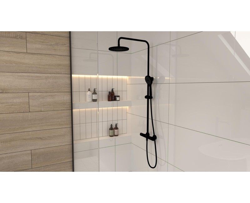 Dušas sistēma Kielle Oudee ar termostatu, 3 strūklas Hromēts 20602024