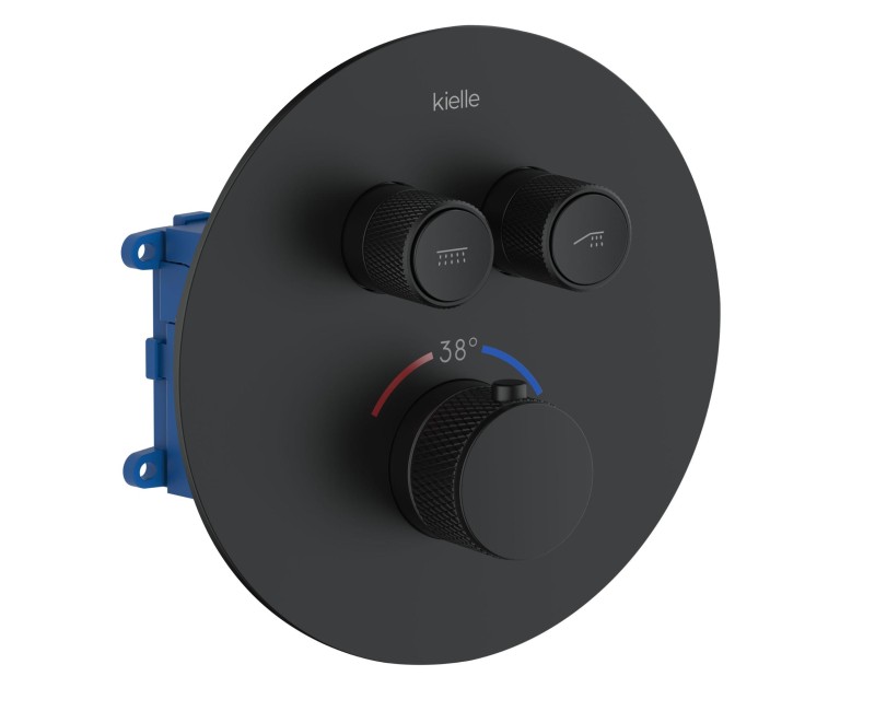 Душевая система Kielle Oudee встраиваемая с термостатом, черная 20602SPT24