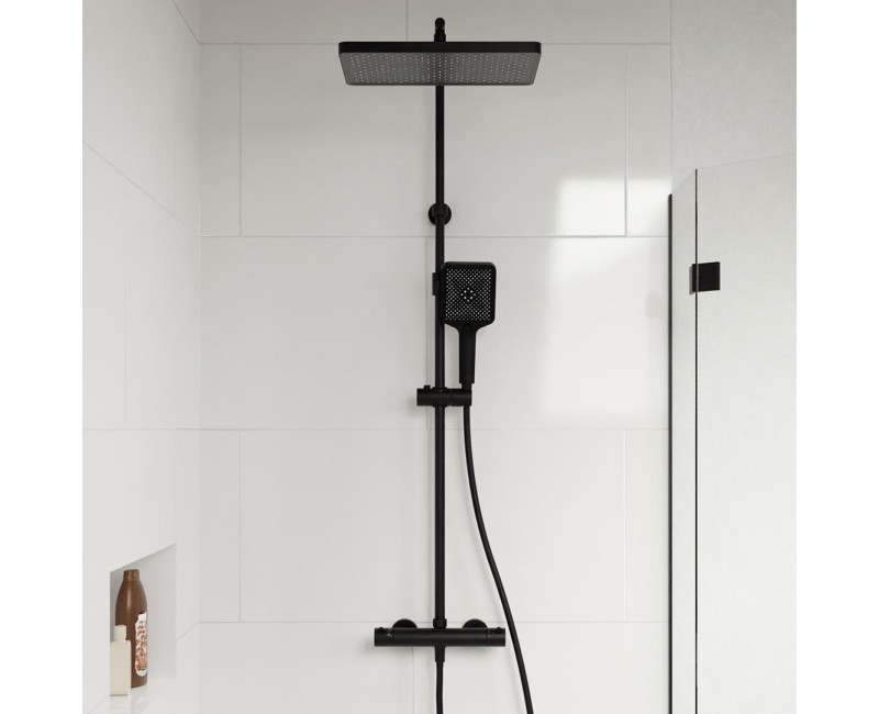 Душевая система Kielle Vega с термостатом, 3 струи Черный 20618004