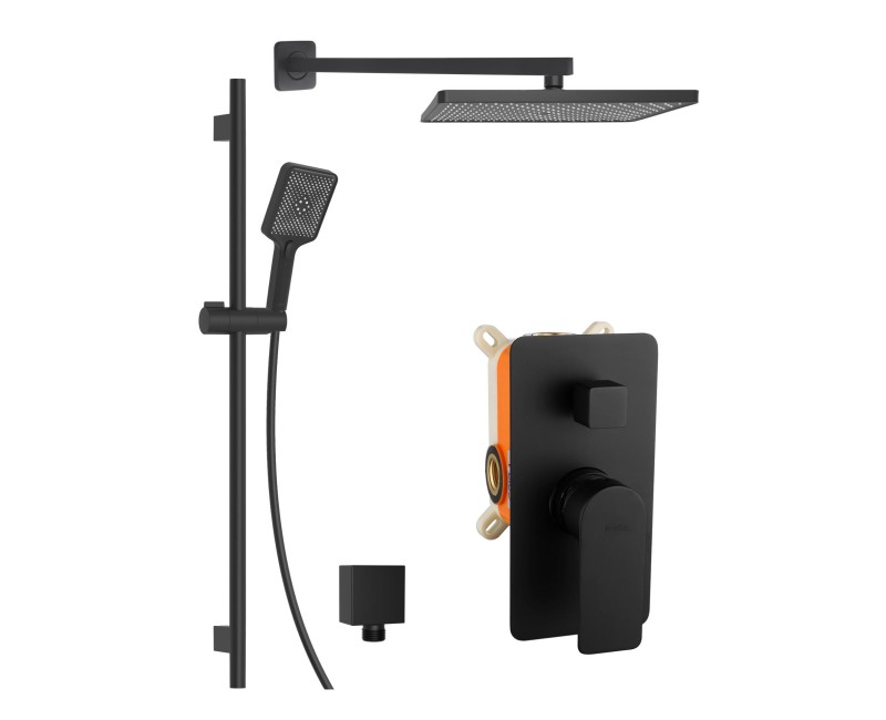 Душевая система Kielle Vega встроенная, черный матовый 20618SP14