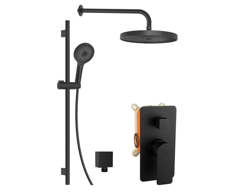 Dušas sistēma Kielle Vega iebūvējams, Melna Matēts 20618SP24