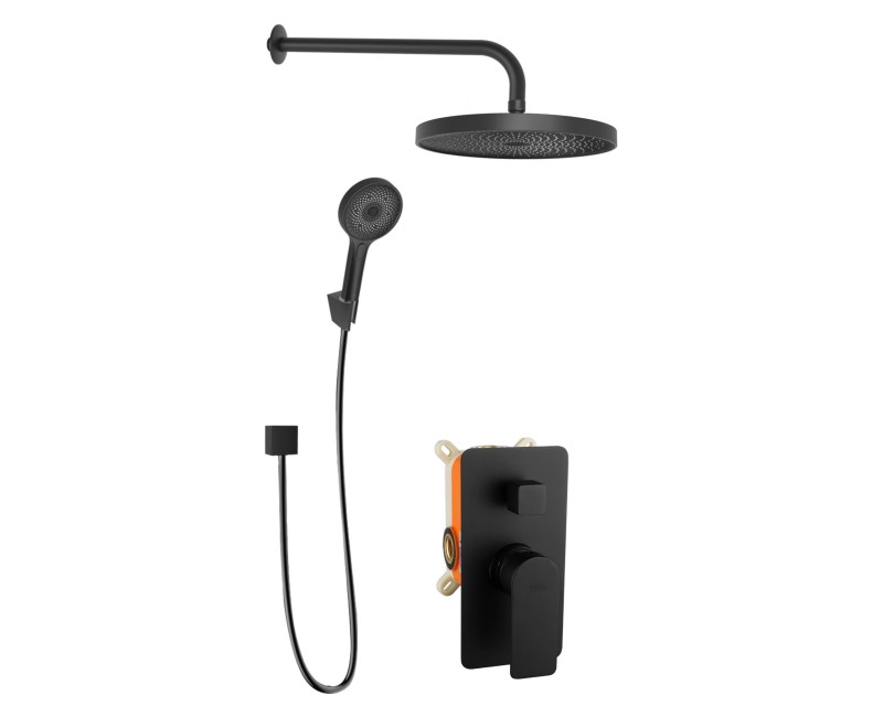 Dušas sistēma Kielle Vega iebūvējams, Melna Matēts 20618SP44