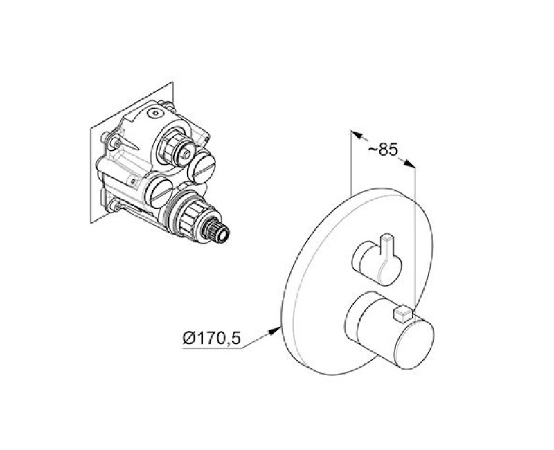 Dušas maisītājs Kludi Nova Fonte iebūvējams  ar termostatu Melns Matēts 208303915