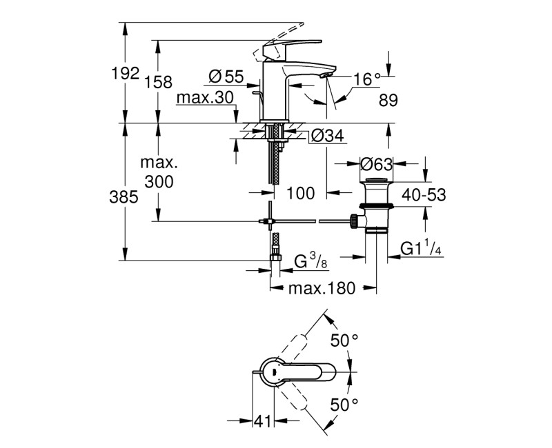 Grohe Eurostyle Cosmopolitan S-Size смеситель для раковины, хром 23037002