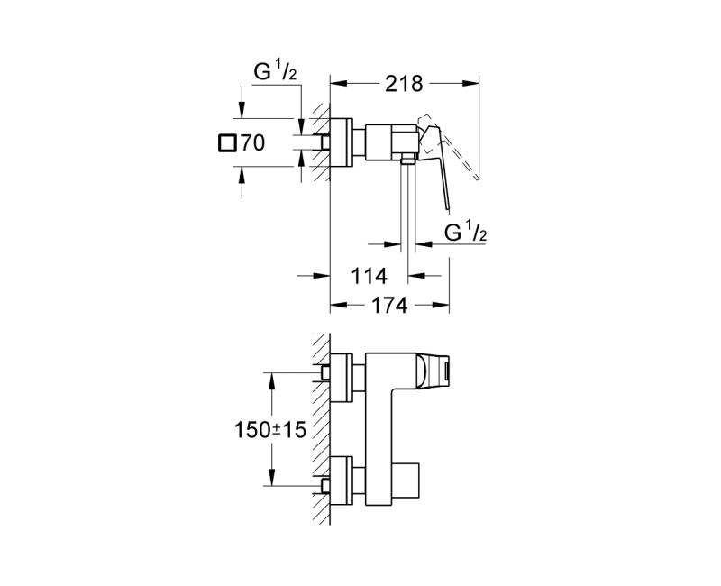 Dušas maisītājs Grohe Eurocube, hromēts 23145000