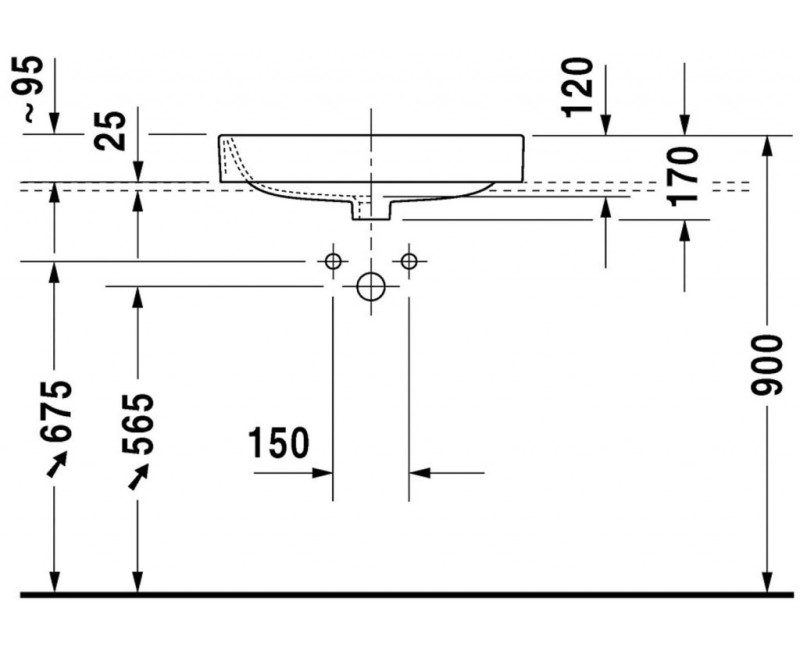 Раковина для ванной Duravit Happy D.2 60x46см, Белый
