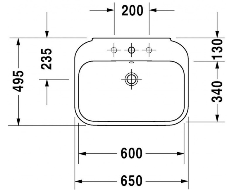 Раковина для ванной Duravit Happy WonderGliss D.2 65x50см, Белый