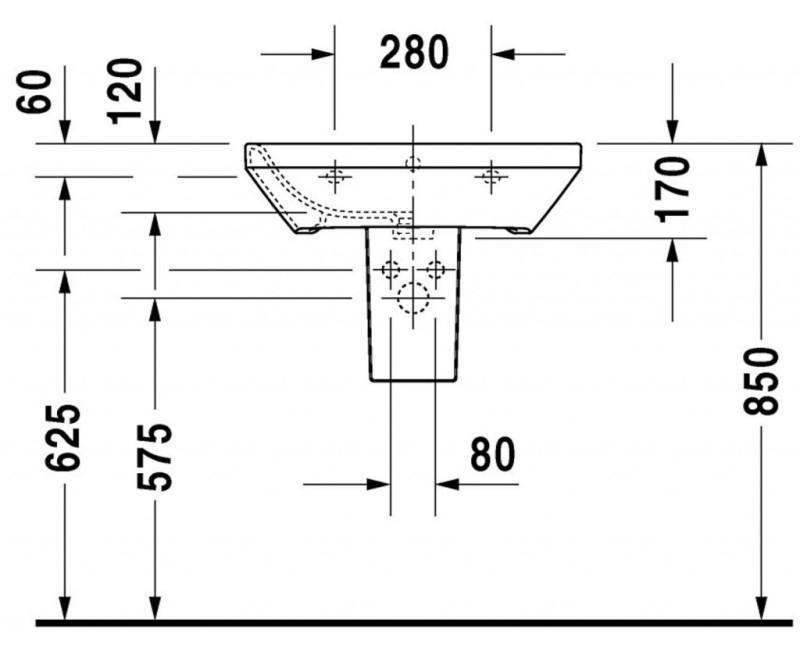 Раковина для ванной Duravit DuraStyle WonderGliss 60x44 см, белая