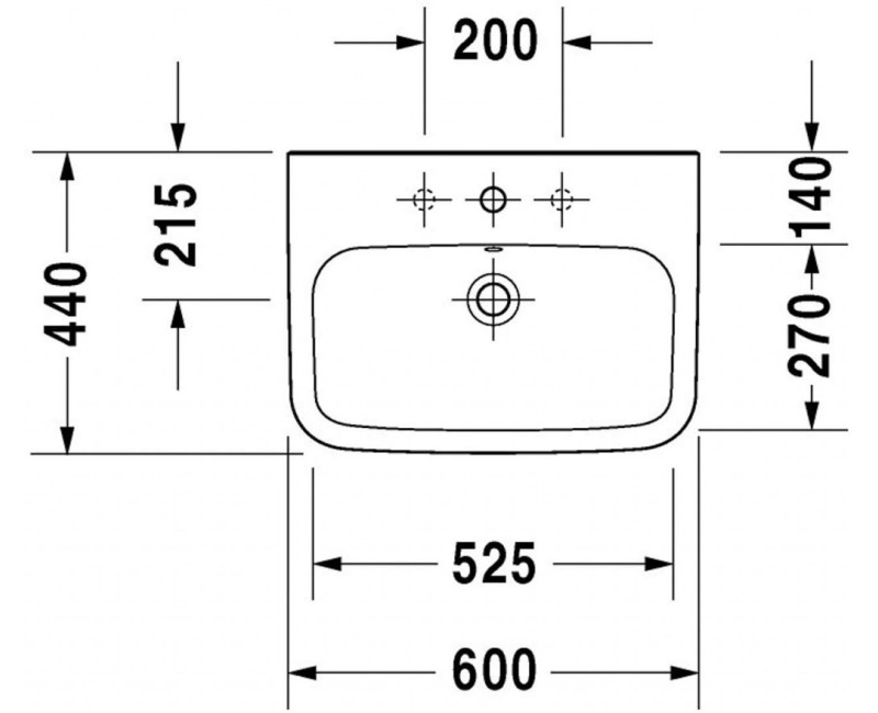 Раковина для ванной Duravit DuraStyle WonderGliss 60x44 см, белая