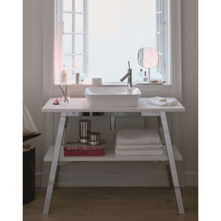 Vannas istabas izlietne Duravit Cape Cod DuraCeram®, WonderGliss 46x46cm, uz virsmas, Balta Vannas istabas izlietne Duravit Cape Cod DuraCeram®, WonderGliss 46x46cm, uz virsmas, Balta