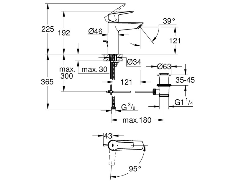 Vannas istabas Izlietnes maisītājs Grohe QuickFix Start M-Size, melns 235522432