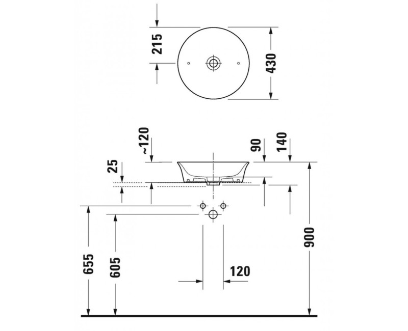 Раковина для ванной Duravit Tulip WonderGliss, DuraCeram D43см, белый
