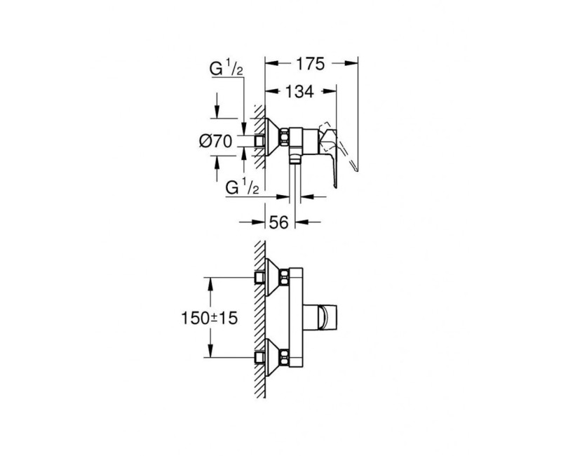 Смеситель для душа Grohe BauLoop StarLight® хромированная отделка 23634001