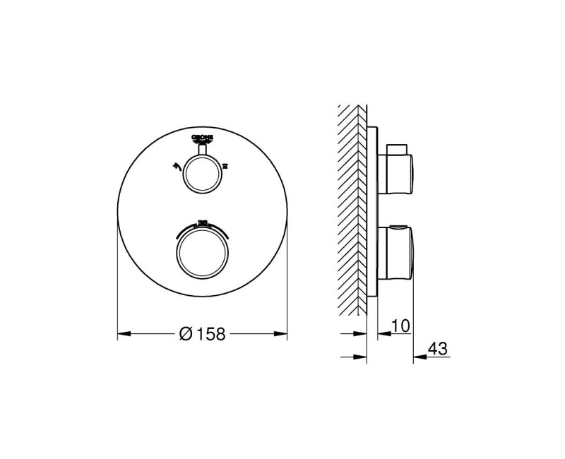 Grohe Grohtherm смеситель для душа с термостатом, хром 24076000