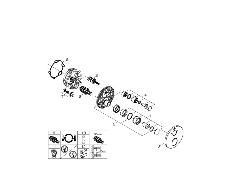 Grohe Grohtherm смеситель для душа с термостатом, хром 24076000