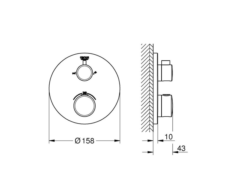 Смеситель для ванны/душа Grohe Grohtherm с термостатом, хром 24077000