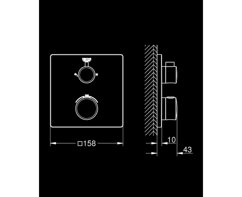 Grohe Grohtherm смеситель для душа с термостатом, хром 24079000