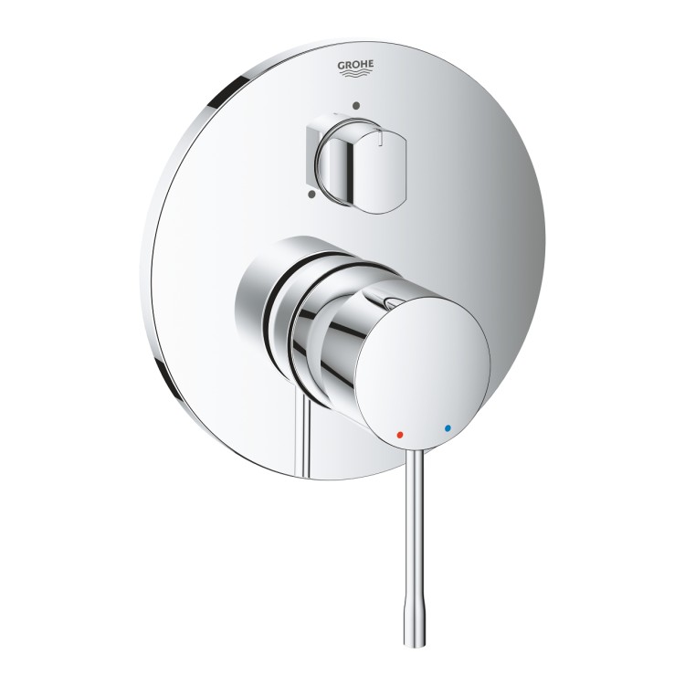 Смеситель для ванны/душа Grohe Essence Встроенный 3 выхода, хром 24092001 Смеситель для ванны/душа Grohe Essence Встроенный 3 выхода, хром 24092001