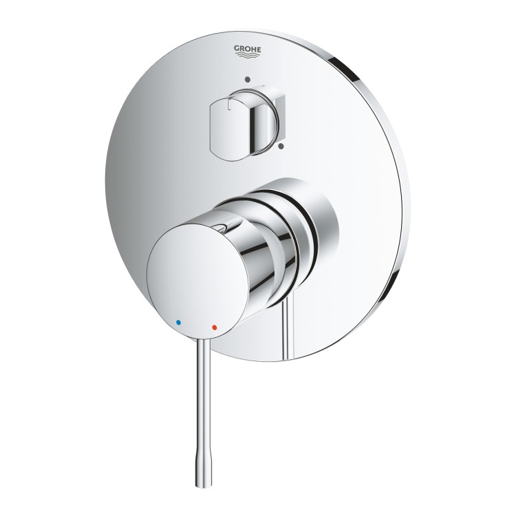 Смеситель для ванны/душа Grohe Essence Встроенный 3 выхода, хром 24092001 Смеситель для ванны/душа Grohe Essence Встроенный 3 выхода, хром 24092001