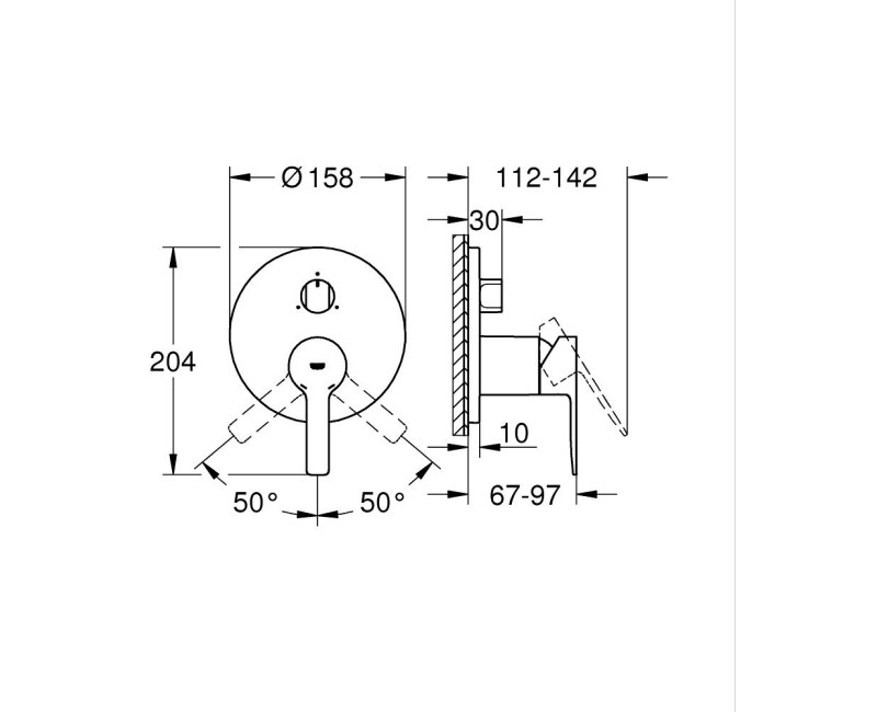 Vannas / Dušas maisītājs Grohe Lineare iebūvējams Hromēts
