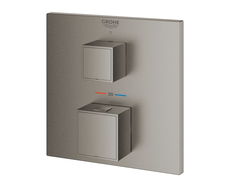Vannas / Dušas maisītājs Grohe Grohtherm Cube iebūvējams, brushed Hard Graphite  24153AL0