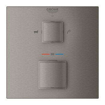 Dušas maisītājs Grohe Grohtherm Cube  iebūvējams ar termostatu, 2 izvadiem, brushed Hard Graphite  24155AL0