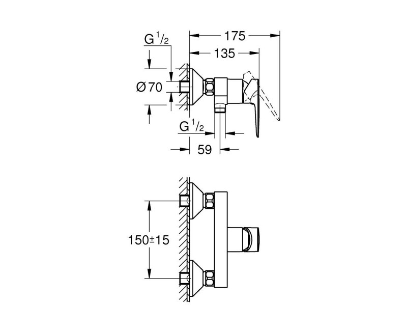 Смеситель для душа Grohe Start Edge, хром 24197001