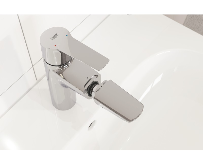 Vannas istabas Izlietnes maisītājs Grohe QuickFix Start  M-Size ar Izvelkamu galvu,  Push-Open vārstu, hromēts 24205003