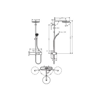 Душевая система Hansgrohe Pulsify 260 1j Eco 24221140 матовая бронза