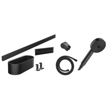 Душевой набор Hansgrohe WallStoris Bundle ручной душ 105 3jet Активация EcoSmart 24291670 Черный матовый