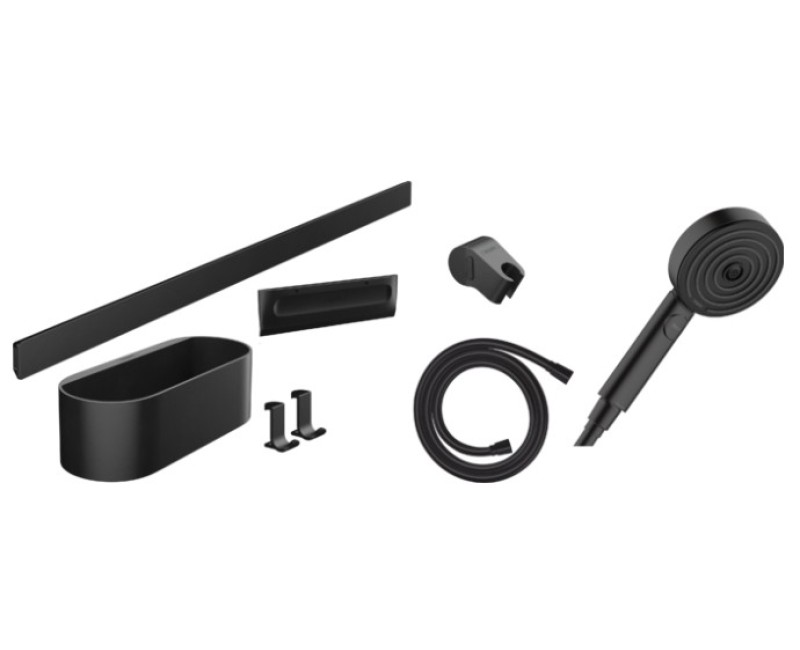 Dušas Komplekts Hansgrohe WallStoris Bundle hand shower 105 3jet Activation EcoSmart 24291670 Melns matēts